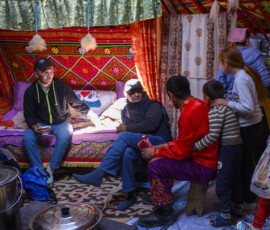 We visited an Eagle Hunters family. Very hospitable and a loving family. The little boy was crying at the end of our visit as he didn't want to go to school!
